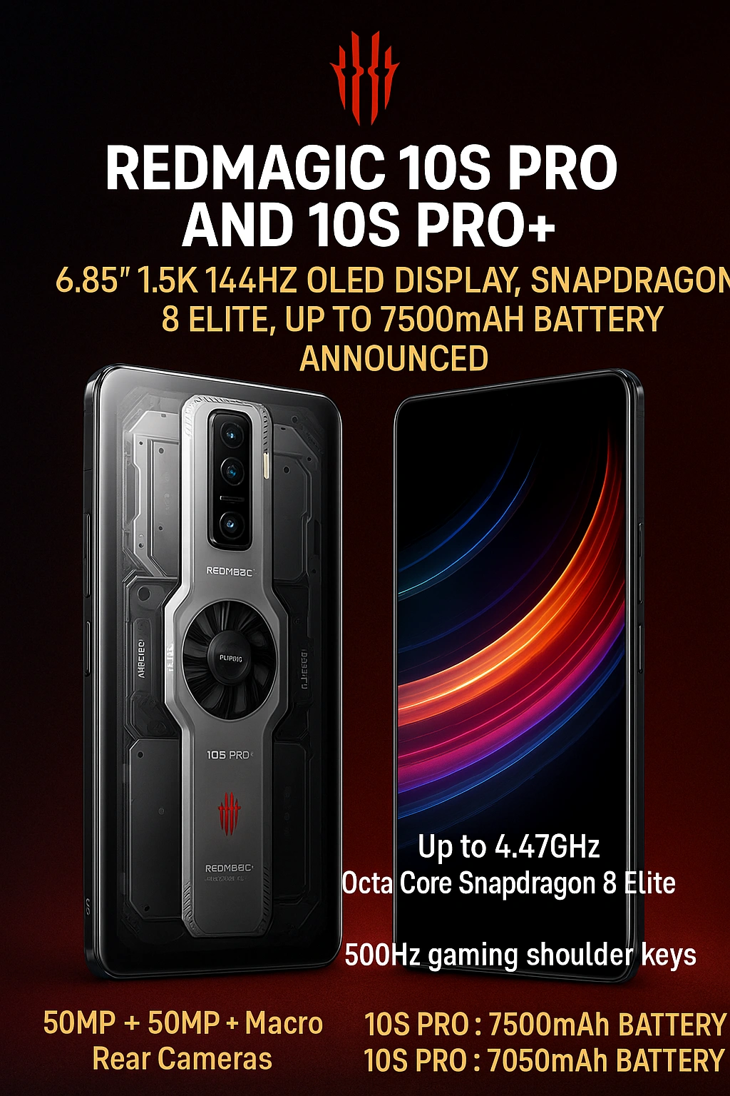 Redmagic 10S Pro and 10S Pro + details