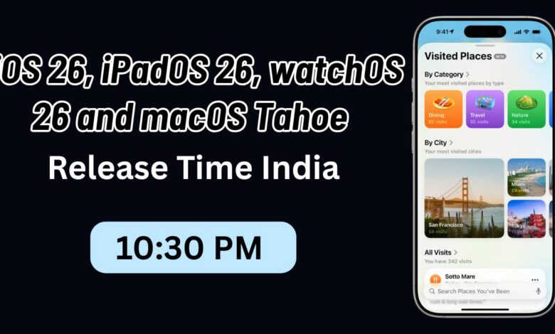 iOS 26, iPadOS 26, watchOS 26 and macOS Tahoe release time india